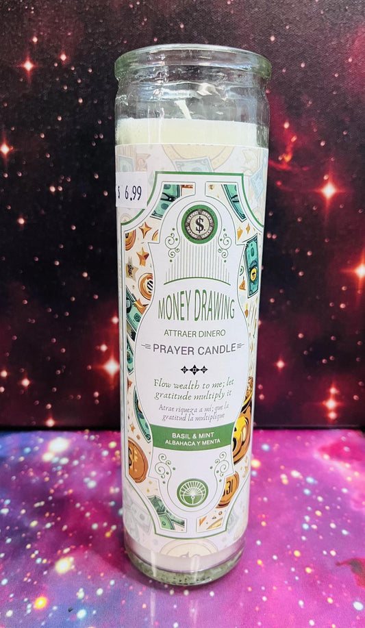 Basil & Mint Scented Money Drawing 7 Day Candle