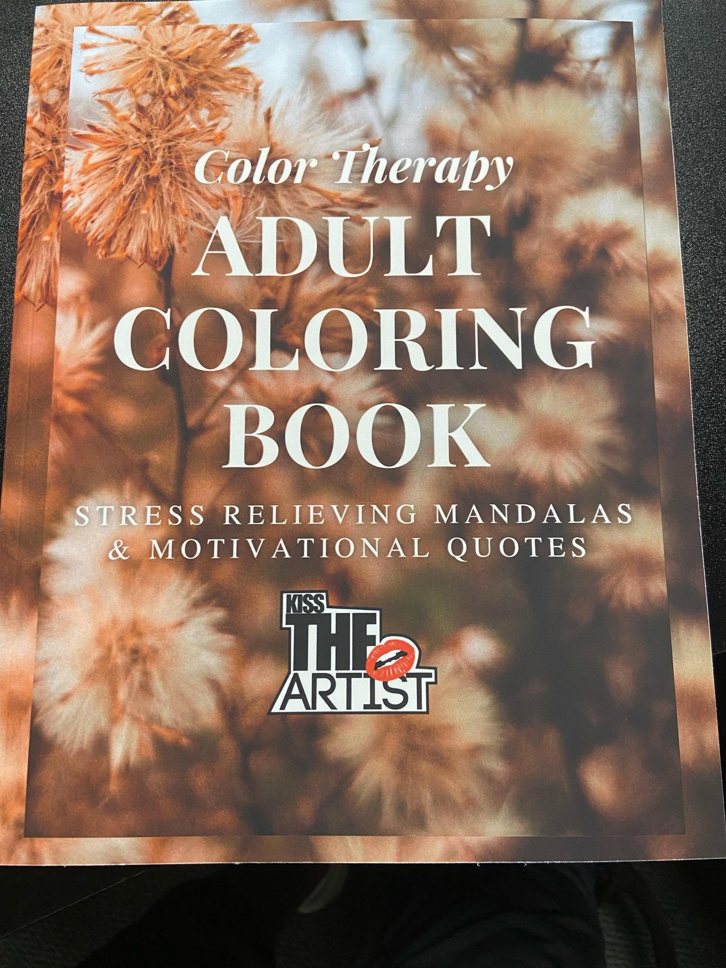 Color Therapy ADULT COLORING BOOK.  Stress Relieving Mandalas & Motivational Quotes